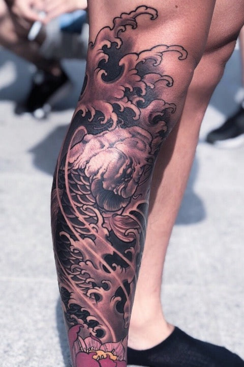 Koi Fish Leg Tattoo