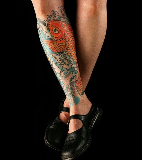 Koi Fish Leg Tattoo