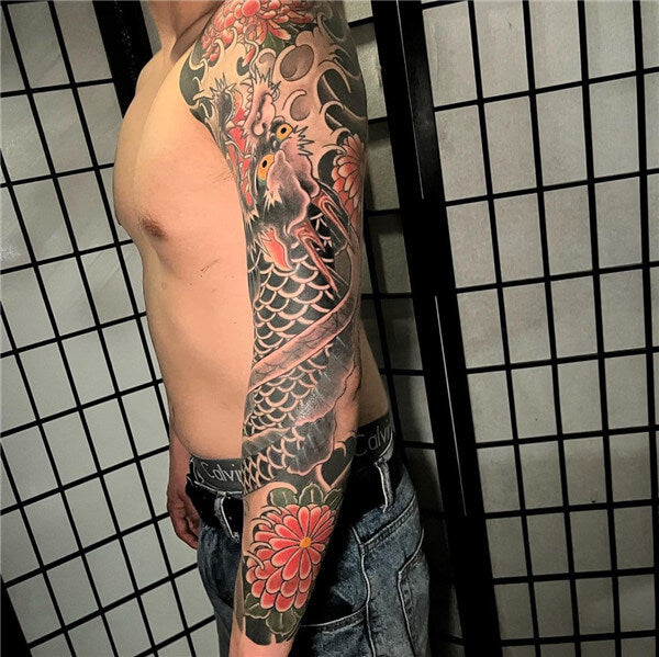 Koi Fish Sleeve Tattoo