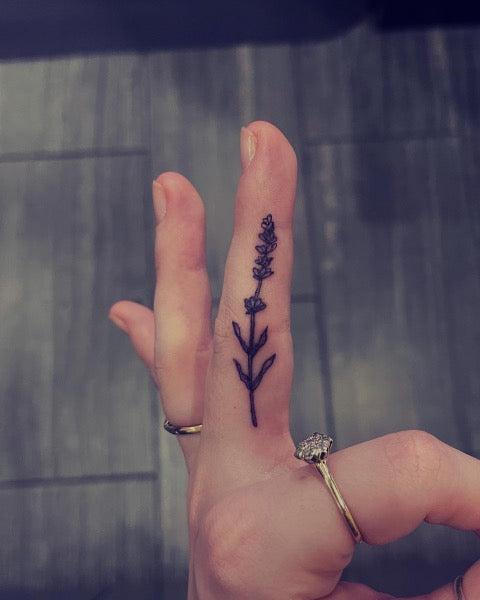 Lavender Finger Tattoo