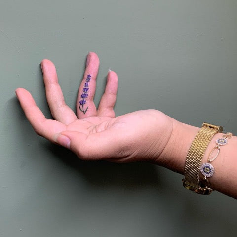 Lavender Finger Tattoo