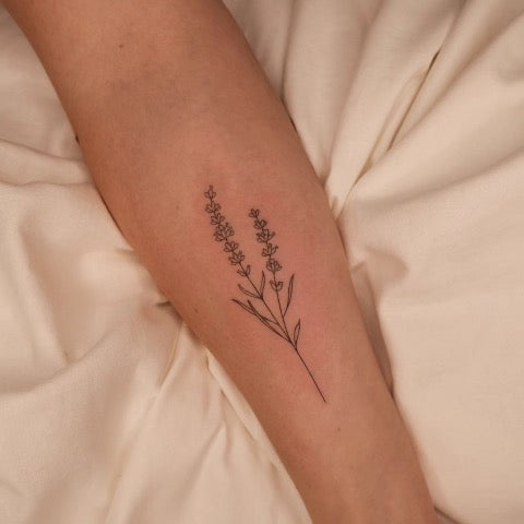 Lavender Outline Tattoo