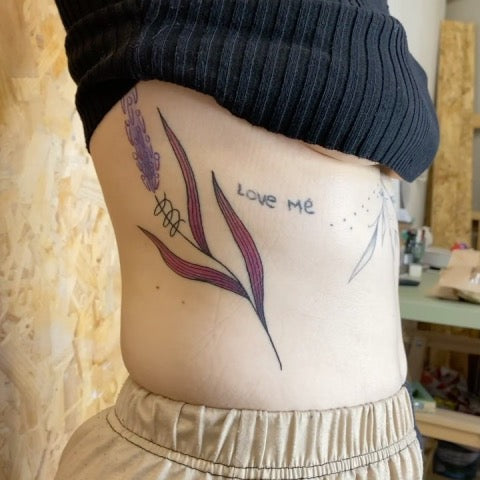 Lavender Tattoo Sideboob