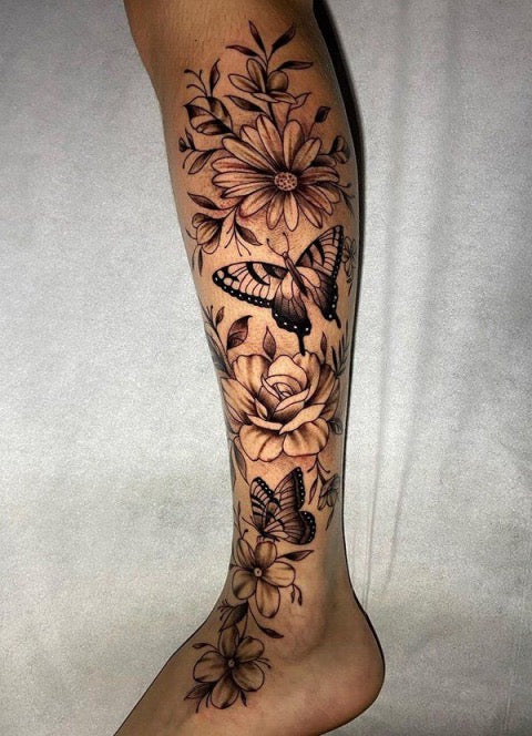 Leg Sleeve Tattoo