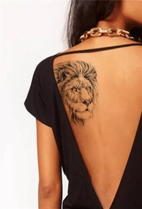 Lion Back Tattoo