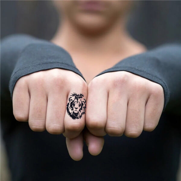 Lion Finger Tattoo