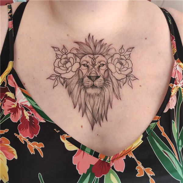 Lion Chest Tattoo