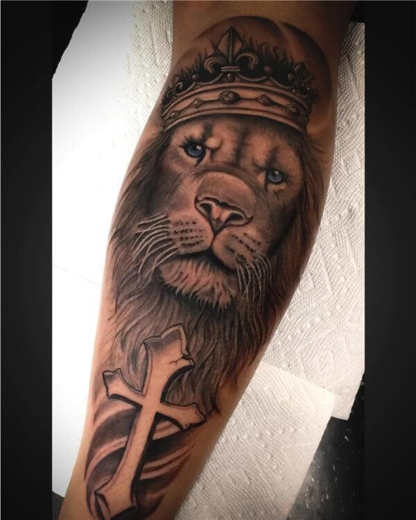 Lion Cross Tattoo