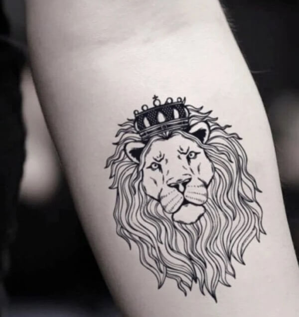 Lion With Crown Tattoo