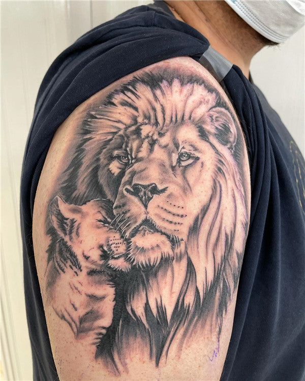 Lion and Cub Tattoo