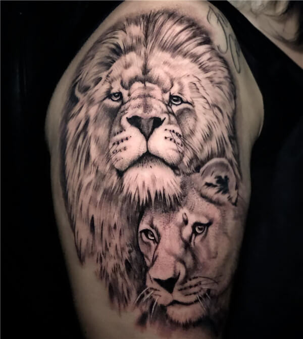 Lion and Lioness Tattoo