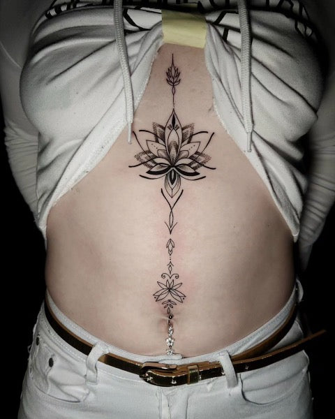 Lotus Underboob Tattoo