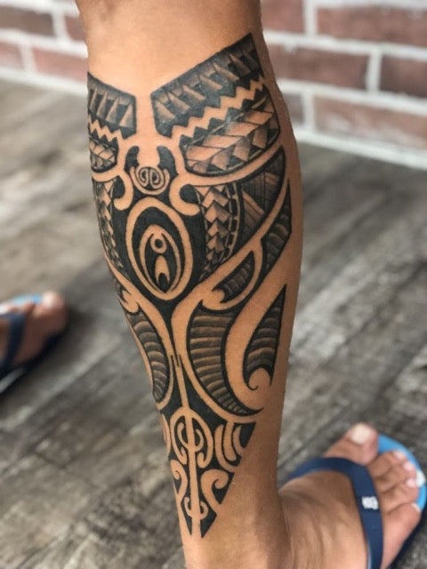 Maori Leg Tattoo