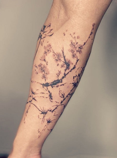 Masculine Cherry Blossom Tattoo