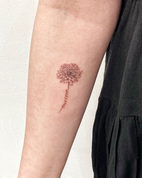 Minimalist Chrysanthemum Tattoo