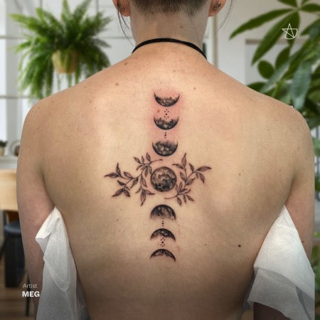 What does a tattoo of the moon phases along the spine mean  Quora