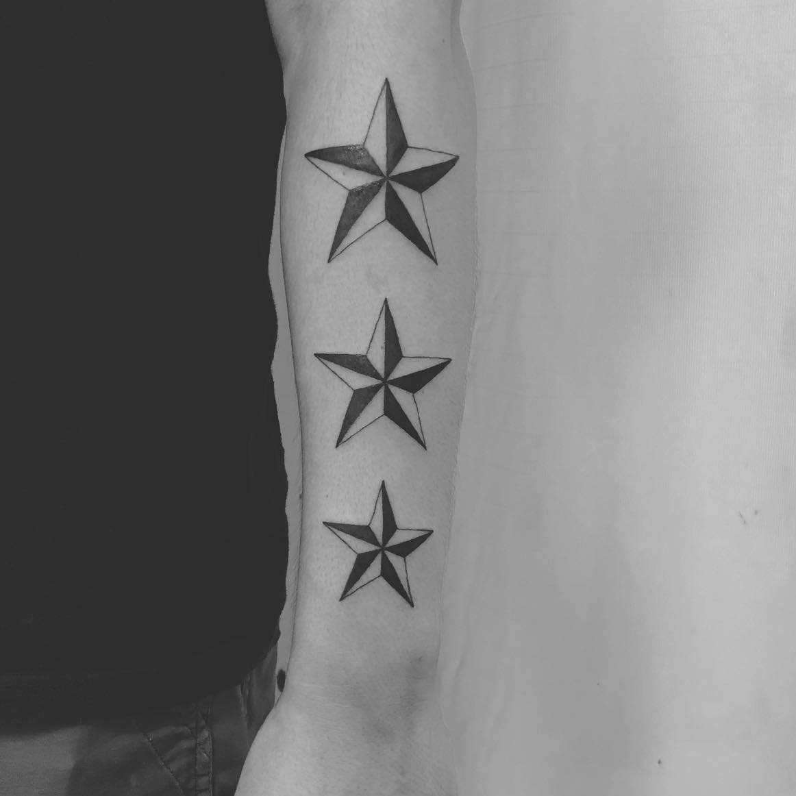 EREBEX Temporary Tattoo Stars 3D Design Sticker Size 105x6cm  1pc Black  5 g  Amazonin Beauty