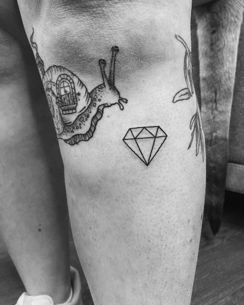 Outline Diamond Tattoo