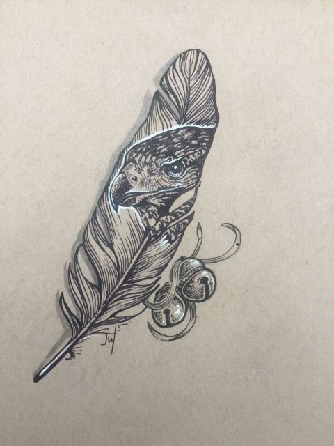 Owl Feather Tattoo