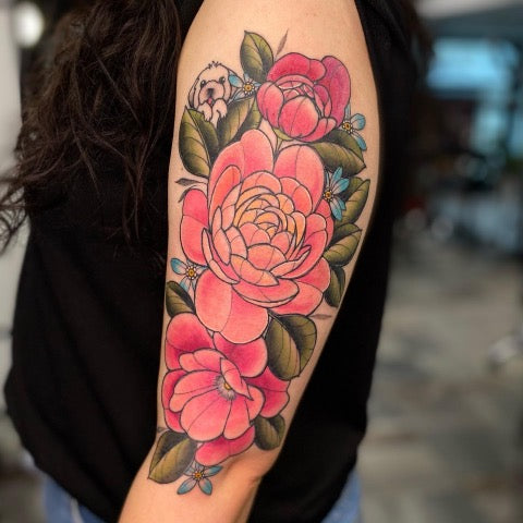 Peony Arm Tattoo