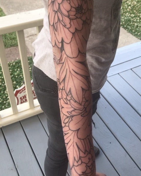 Peony Sleeve Tattoos