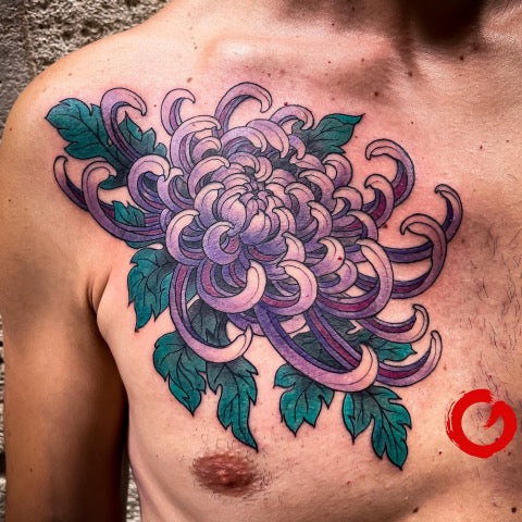 Purple Chrysanthemum Tattoo