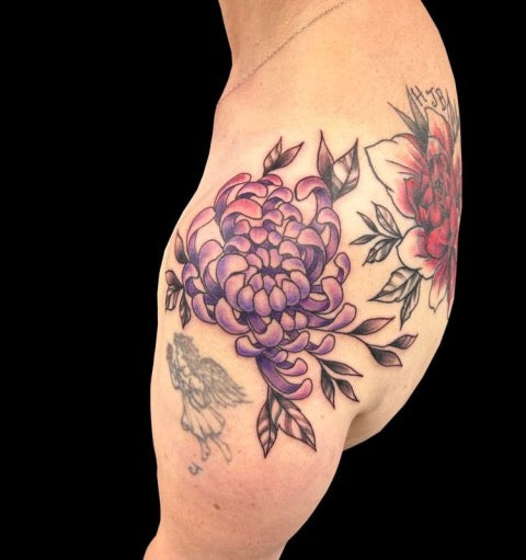 Purple Chrysanthemum Tattoo