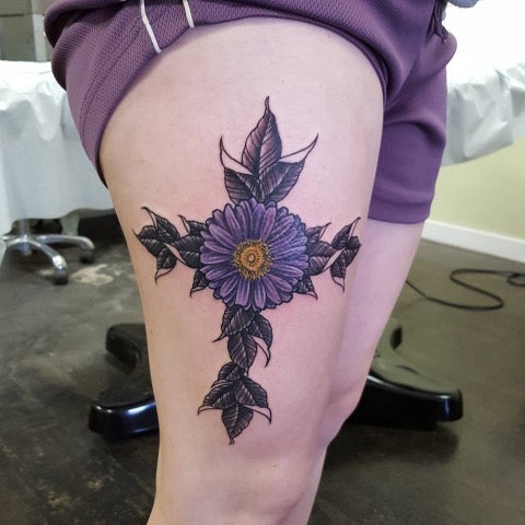 Purple Daisy Tattoo