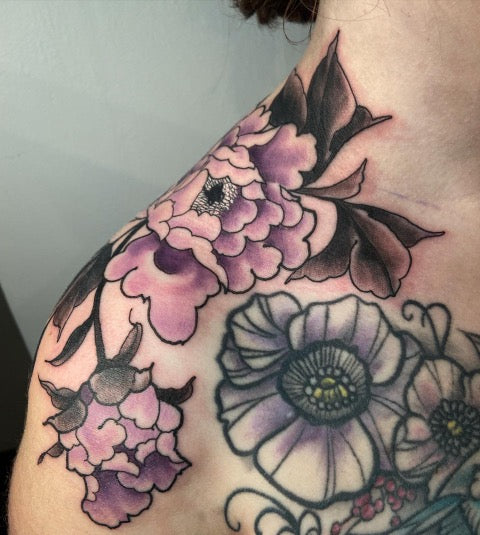 Purple Peony Tattoo
