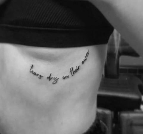 Quote Underboob Tattoo