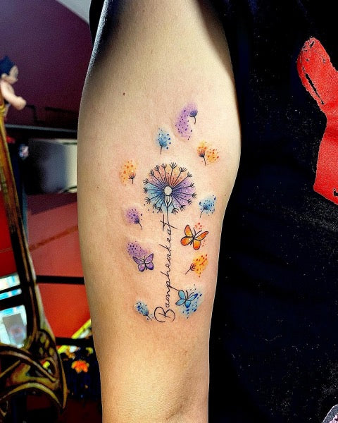 Realistic Dandelion Tattoo