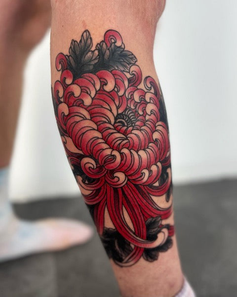 Red Chrysanthemums Tattoo