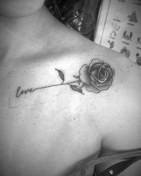 Rose Collar Bone Tattoos