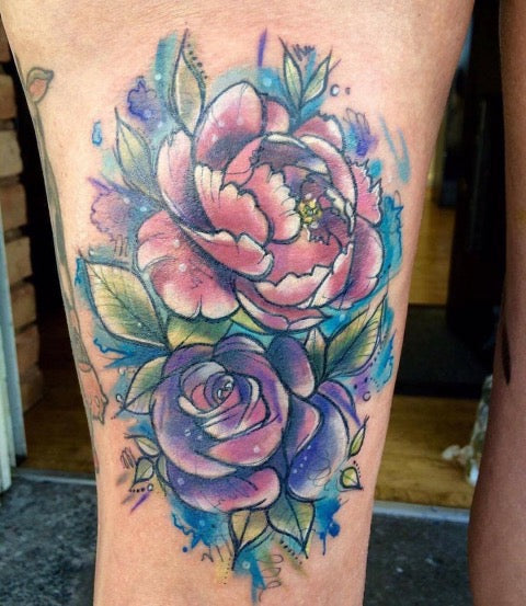 Rose & Peony Tattoo