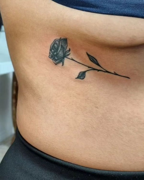 Rose Underboob Tattoo