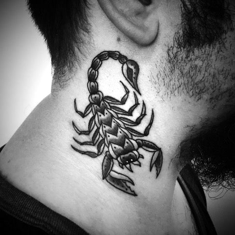 Realism realistic 3D scorpion neck tattoo | Neck tattoo for guys, Neck  tattoo, Scorpion tattoo