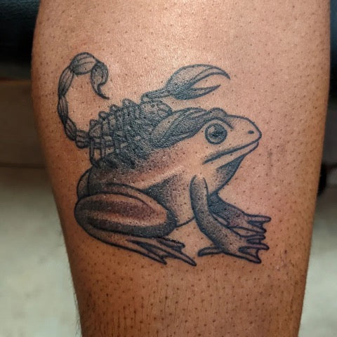 108 Tattoo Studio - Mr.Frog playing the banjo by @feleontattoo  #traditionaltattoo #traditional #tattoo #art #traditionalart #drawing # tattoos #oldschooltattoo #traditionalflash #traditionaltattoos #sketch  #traditional_tattoo #traditionalartist ...