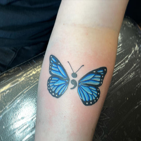 Top 65 Best Semicolon Butterfly Tattoo Ideas  2021 Inspiration Guide