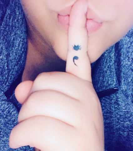 SEMICOLON FINGER TATTOO