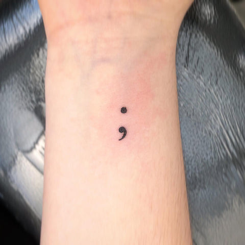 Semicolon Wrist Tattoo