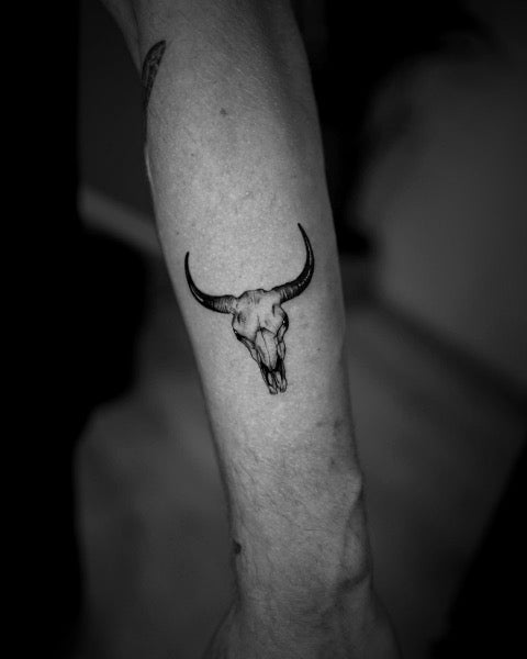 Simple Bull Skull Tattoo