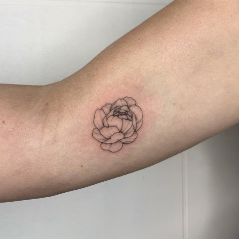 Simple Peony Tattoo