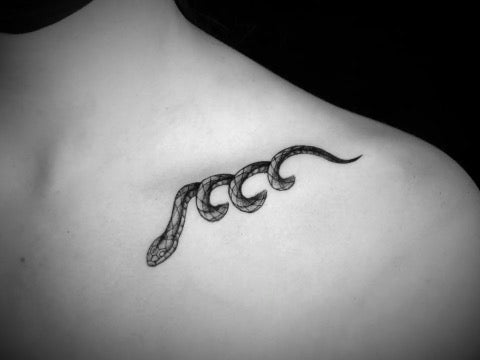 Snake Collar Bone Tattoos