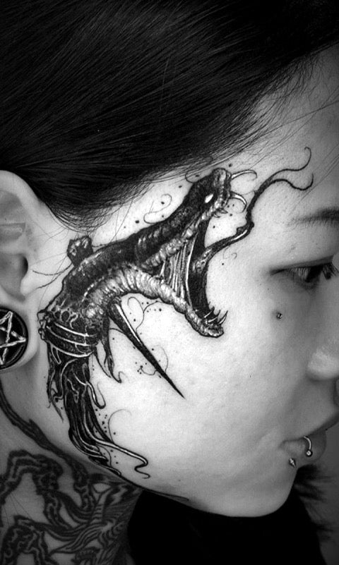 Snake Face Tattoo
