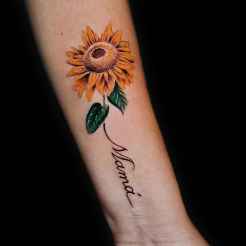 Sunflower Tattoo with Name