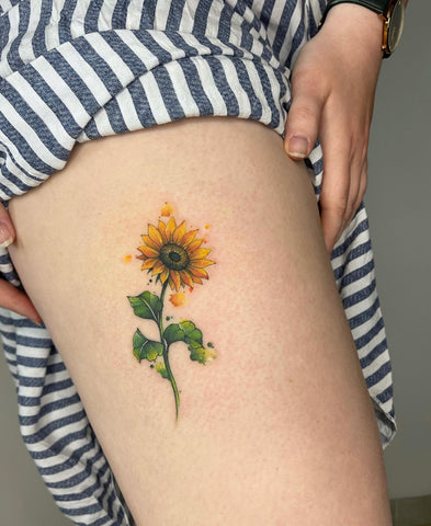 Aggregate 82 sunflower leg tattoos  thtantai2