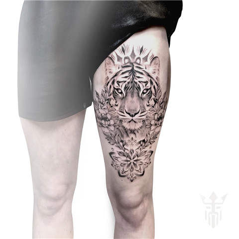 Tattoo tagged with thigh tiger  inkedappcom