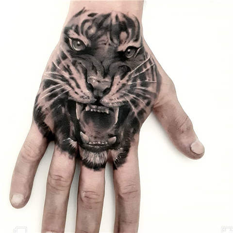 Tiger Hand Tattoo