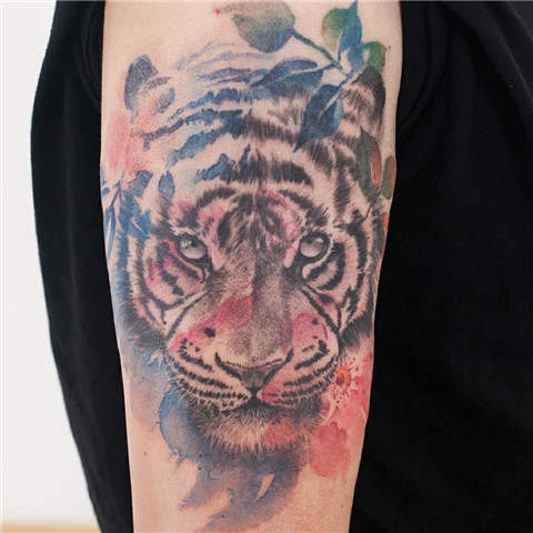 Tiger Watercolor Tattoo