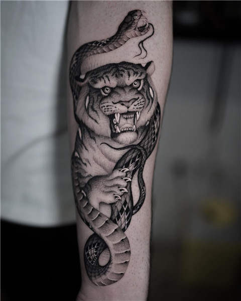 Tiger and Snake Tattoo